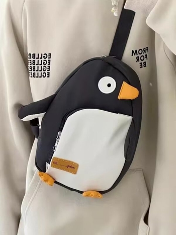 Pingvin torba preko prsa – PU materijal, podstava od najlona, unisex stil, proljeće 2025, svakodnevna uporaba