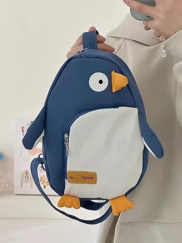 Pingvin torba preko prsa – PU materijal, podstava od najlona, unisex stil, proljeće 2025, svakodnevna uporaba