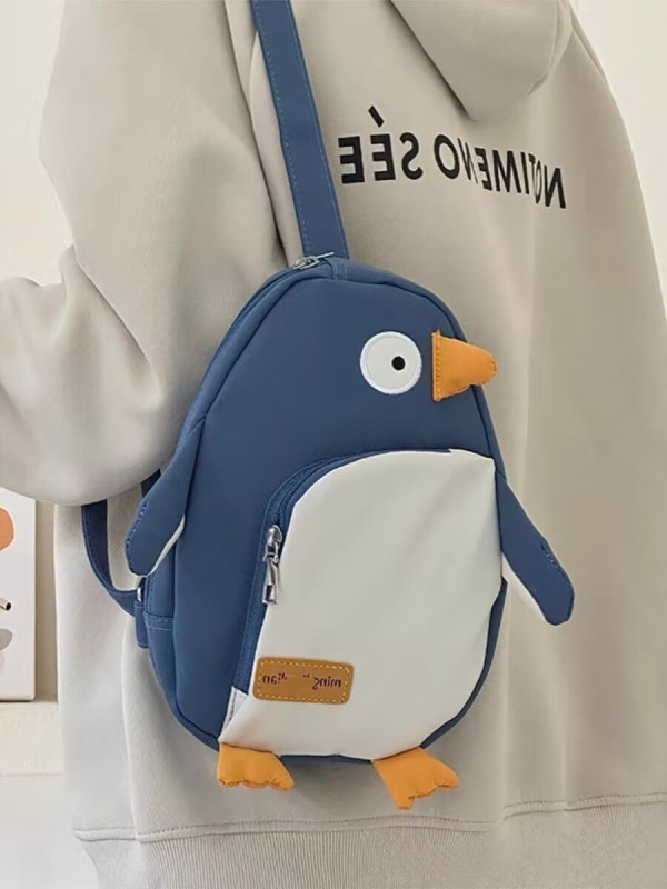 Pingvin torba preko prsa – PU materijal, podstava od najlona, unisex stil, proljeće 2025, svakodnevna uporaba