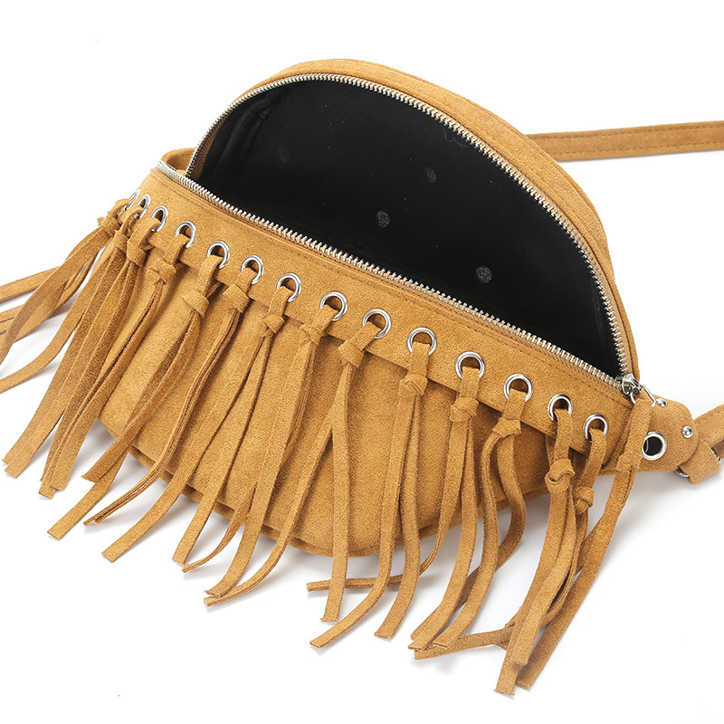 Crossbody torba s resicama, oblik potkove, retro ovalni dizajn, platno vanjski dio, poliester podstava, zatvarač, jedna naramenica, džep za telefon, 3D vanjski dizajn, proljetće 2025 izdanje