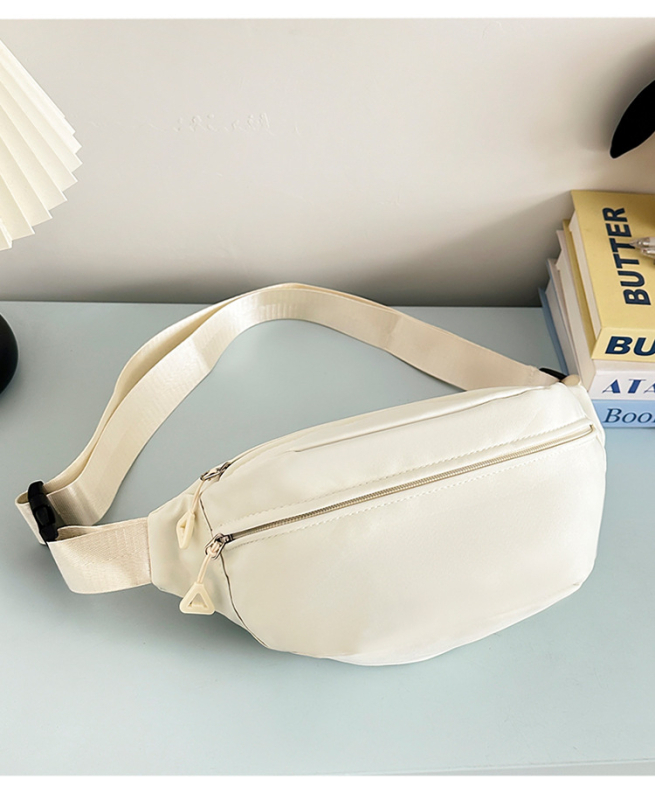 Nylon torbica za preko ramena sa zatvaračem, mekana podstava od poliestera, gradski minimalistički stil
