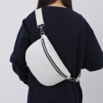 Ženska corduroy crossbody torba — urbani minimalistički stil, zatvaranje zipom, unutarnja džep za dokumente, podstava od poliestra, zimska sezona 2025