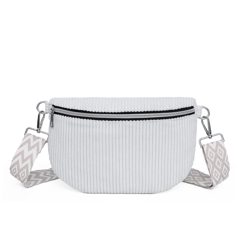 Ženska corduroy crossbody torba — urbani minimalistički stil, zatvaranje zipom, unutarnja džep za dokumente, podstava od poliestra, zimska sezona 2025
