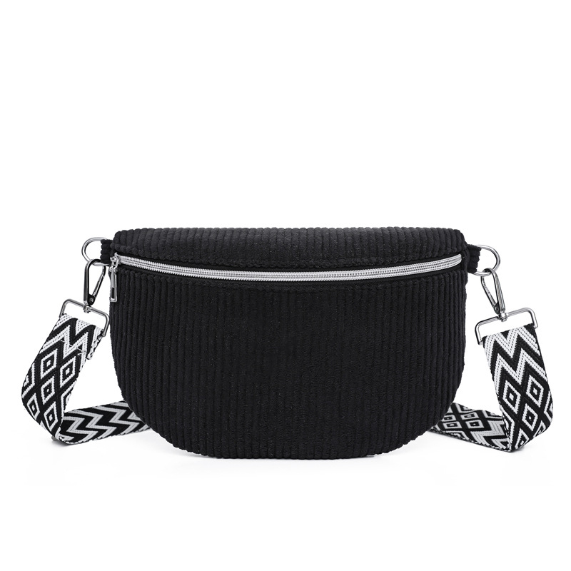 Ženska corduroy crossbody torba — urbani minimalistički stil, zatvaranje zipom, unutarnja džep za dokumente, podstava od poliestra, zimska sezona 2025