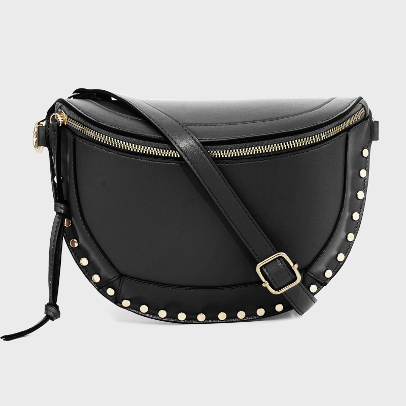 Geantă de umăr din pânză crossbody cu buzunar pentru căști, formă ovală, fermoar, fără căptușeală, buzunar intern, curea unică, primăvara 2025.