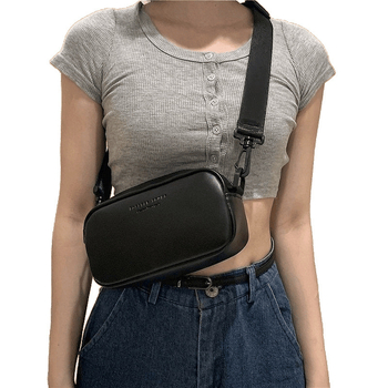 Korejskog stila: mini kvadratna crossbody torbica sa zatvaračem i PU podstavom, kyber-funkcionalni dizajn