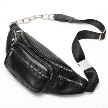 Ženska kožna torbica za pojas s lancem – svestrana crossbody torbica