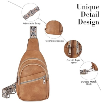 Ženska PU kožna crossbody torba, gradski minimalistički stil, zatvaranje zipom, 3D silueta, unutarnji džepovi sa zipom i džep za mobitel, proljeće 2025