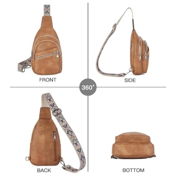 Ženska PU kožna crossbody torba, gradski minimalistički stil, zatvaranje zipom, 3D silueta, unutarnji džepovi sa zipom i džep za mobitel, proljeće 2025