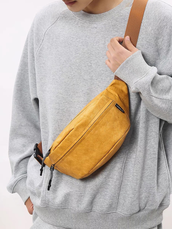 Muška torbica za prsa u street fashion stilu, Dupont papir materijal, zip zatvarač, džep za mobitel, 3D vanjska torba, Wenyan