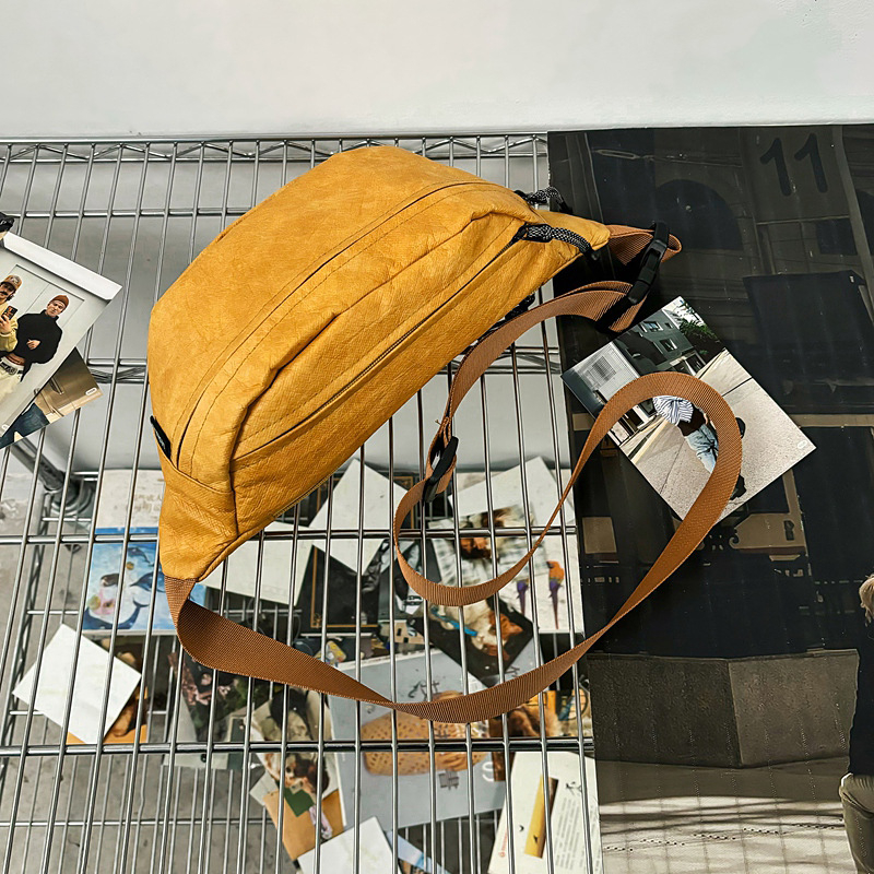 Muška torbica za prsa u street fashion stilu, Dupont papir materijal, zip zatvarač, džep za mobitel, 3D vanjska torba, Wenyan