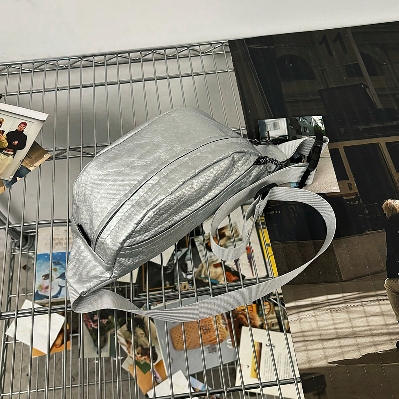 Muška torbica za prsa u street fashion stilu, Dupont papir materijal, zip zatvarač, džep za mobitel, 3D vanjska torba, Wenyan