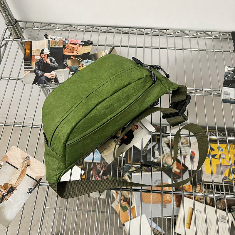 Muška torbica za prsa u street fashion stilu, Dupont papir materijal, zip zatvarač, džep za mobitel, 3D vanjska torba, Wenyan