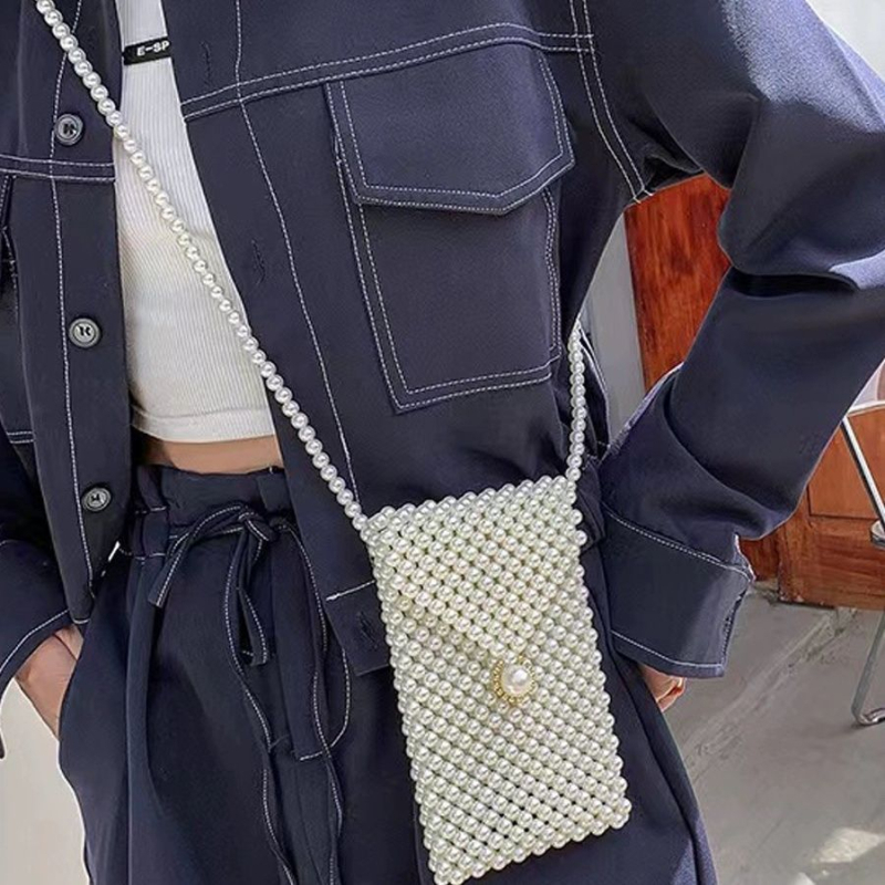 Cilindrična crossbody torba — akril, pleteni dizajn, unutarnji džepovi za telefon, osobnu iskaznicu i kameru