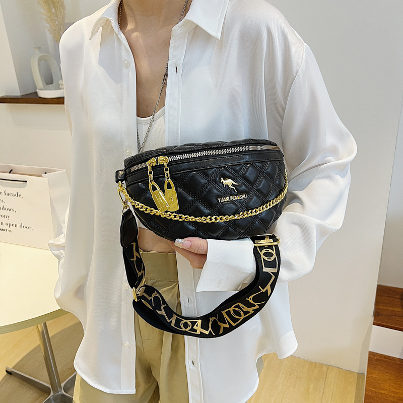 Ženska crossbody torbica za struk – ulični stil, PU materijal, ljeto 2024, zatvarač, džep za mobitel