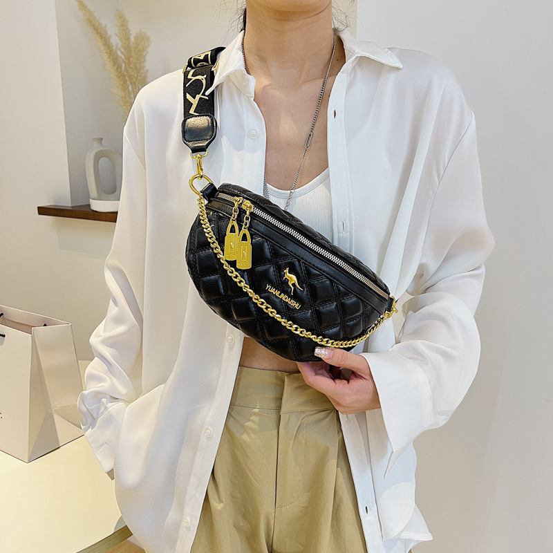 Ženska crossbody torbica za struk – ulični stil, PU materijal, ljeto 2024, zatvarač, džep za mobitel