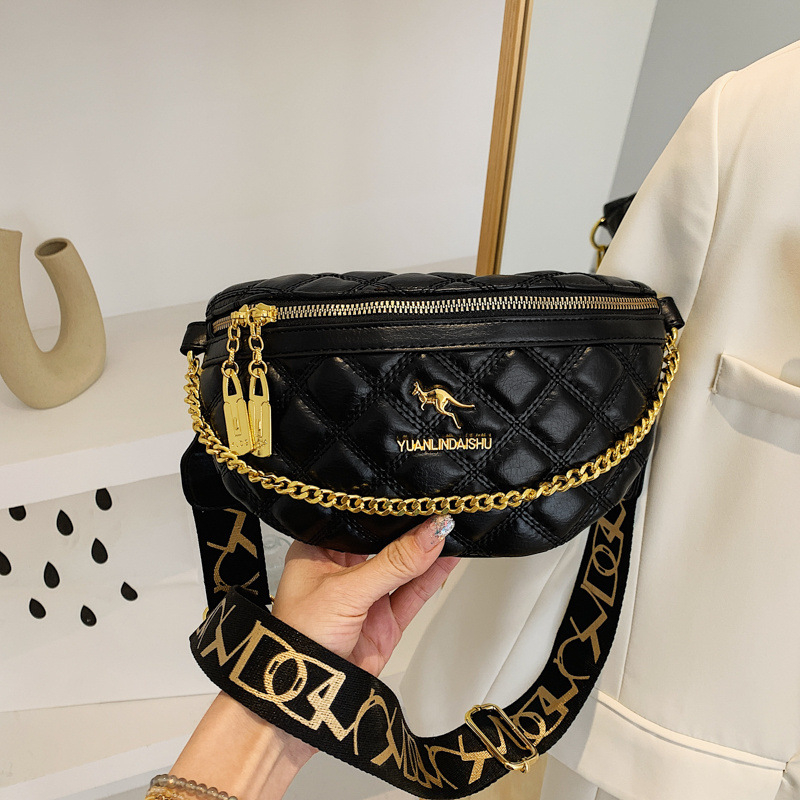 Ženska crossbody torbica za struk – ulični stil, PU materijal, ljeto 2024, zatvarač, džep za mobitel