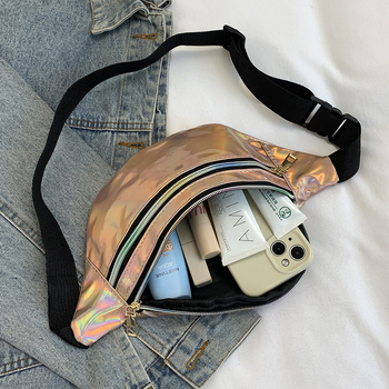 PU kožna torba za pojas za žene, gradski stil, zatvarač, pretinac za telefon, unutarnji džep