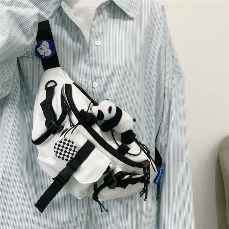 Geantă pentru torace, crossbody și talie — stil street, nylon, căptușeală poliester, fermoar, husă cu capac