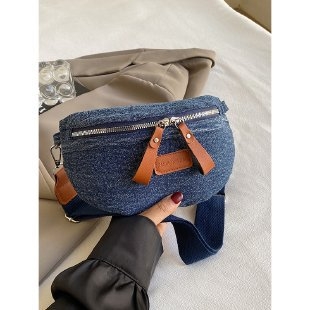 Platnena crossbody torba s zatvaračem, poliester podstava, džep za telefon, vanjski dio s poklopcem