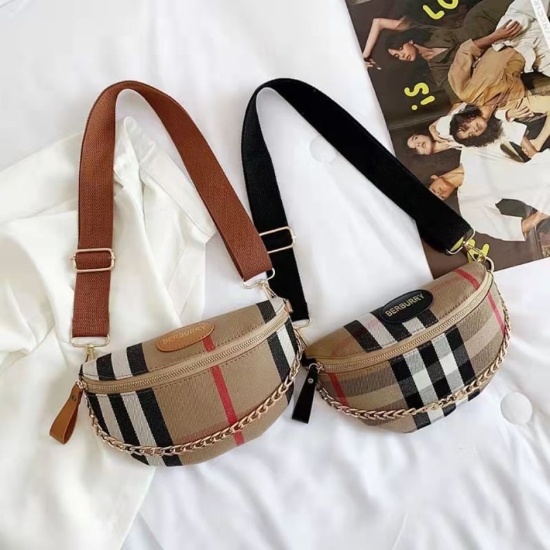 Torba od platna s kariranim uzorkom, crossbody torba za svakodnevnu upotrebu (Brand: Romantic Rabbit; Materijal: Platno; Podstava: Poliester; Zatvaranje: Zip; Unutarnja džep: Zip)