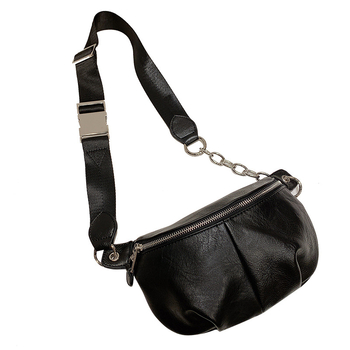 Crossbody torba od PU-a, dumpling oblik, gradski stil, zatvarač, unutarnja džep s zatvaračem