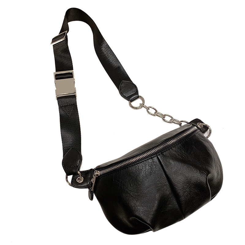 Crossbody torba od PU-a, dumpling oblik, gradski stil, zatvarač, unutarnja džep s zatvaračem
