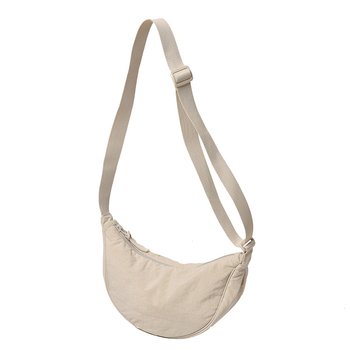 Dumpling crossbody torbica od najlona, jednostavan diagonalan stil, horizontalni kvadratni oblik, zatvarač, unutarnji džepovi za telefon i ID, s unutarnjim slojem, Proljeće 2025