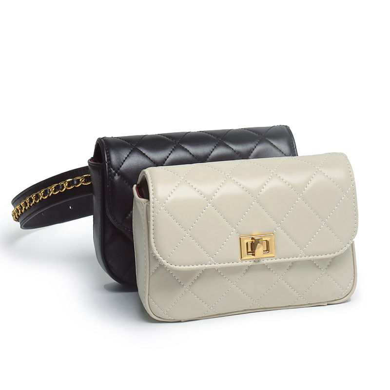 Borsetă din piele naturală, stratul întâi, model pătrat diamantat, curea lată