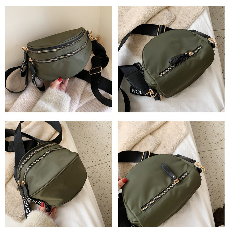 Nylon Crossbody torba za žene – dvostruki zatvarač, trodimenzionalan vanjski dizajn, unutarnje pretince za telefon, ID i kartice, proljeće 2023