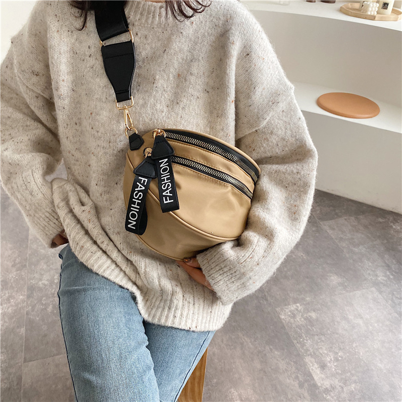 Nylon Crossbody torba za žene – dvostruki zatvarač, trodimenzionalan vanjski dizajn, unutarnje pretince za telefon, ID i kartice, proljeće 2023