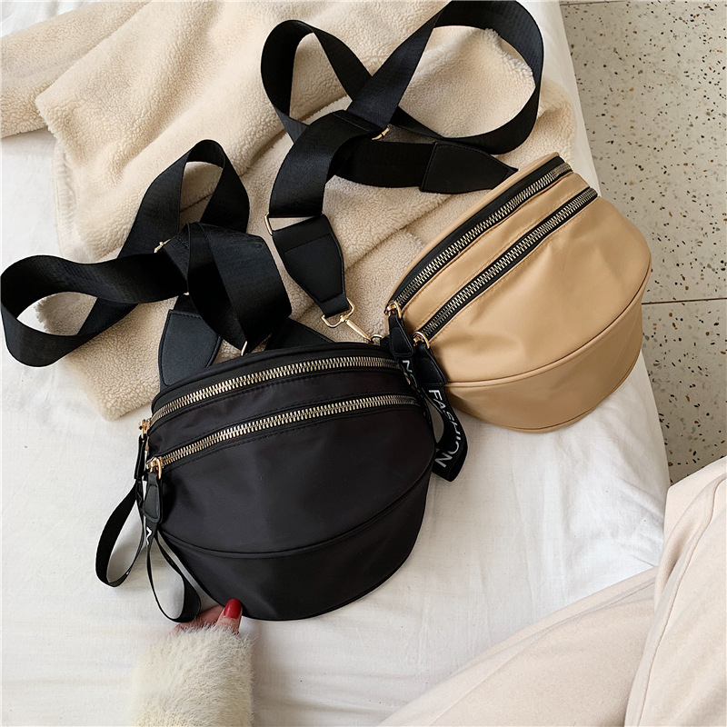 Nylon Crossbody torba za žene – dvostruki zatvarač, trodimenzionalan vanjski dizajn, unutarnje pretince za telefon, ID i kartice, proljeće 2023