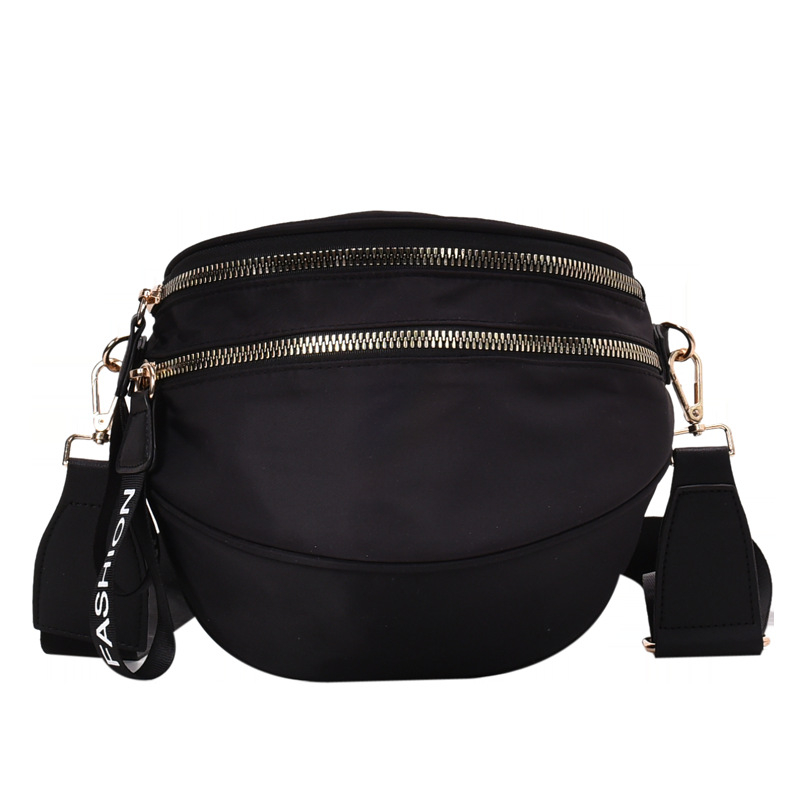 Nylon Crossbody torba za žene – dvostruki zatvarač, trodimenzionalan vanjski dizajn, unutarnje pretince za telefon, ID i kartice, proljeće 2023