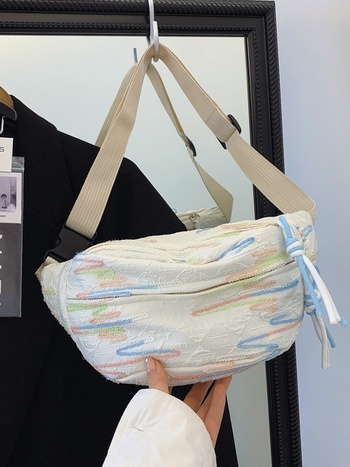 Platnena crossbody torba s unutarnjim džepom i unutarnjim slojem, zatvarač, poliester podstava, gradski stil