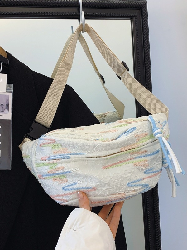 Platnena crossbody torba s unutarnjim džepom i unutarnjim slojem, zatvarač, poliester podstava, gradski stil
