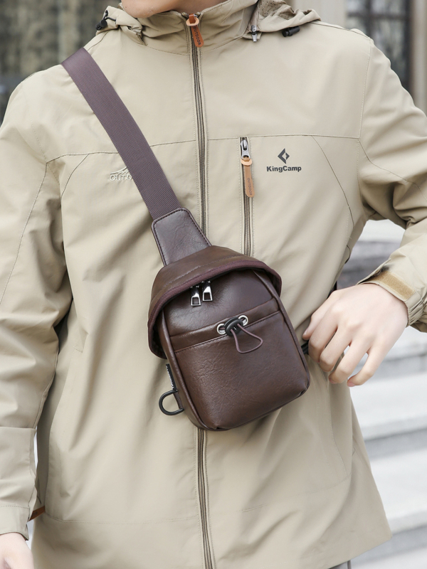 Krossbody torba KAMUANG, unisex stil, PU materijal, zatvaranje na zatvarač