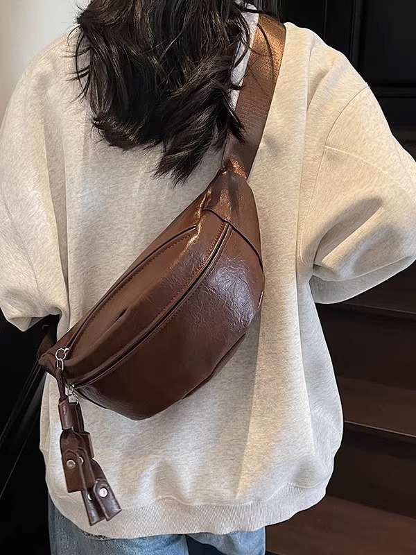 Gubaba PU kožna crossbody torba, unisex, urbani minimalistički stil, zatvaranje na zip, unutarnja džep s zatvaračem
