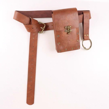 Steampunk torbica za telefon na pojas, unisex, PU materijal, PVC podstava, zatvaranje poklopcem, Yaozhou, proljeće 2025