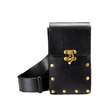 Steampunk torbica za telefon na pojas, unisex, PU materijal, PVC podstava, zatvaranje poklopcem, Yaozhou, proljeće 2025