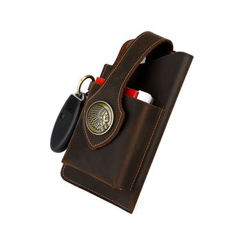 MaDonNo Muška torba za struk, Model 6101 — Prava koža, Prvi sloj teleće kože, Vodootporna