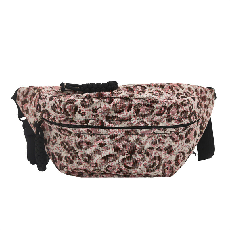 Ženska leopard print crossbody torba – gradski stil jednostavnosti (Materijal: najlon; Otvaranje: zip; Džep za telefon; Unutarnji džep)