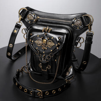 Kros torba s motivom lubanje u steampunk lokomotiva stilu; PU materijal; verticalni kvadratni oblik; zatvarač; unutarnji džepovi: džep sa zatvaračem i džep za mobitel