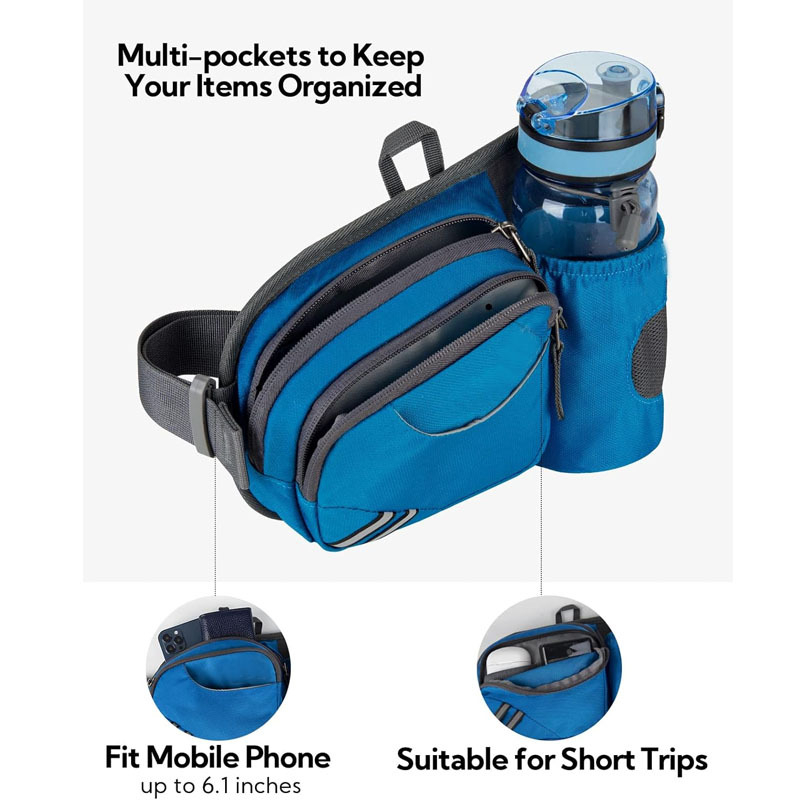 LOELY sportska pojas torba za vanjske aktivnosti – najlon, prozračna, ultralagana, pretinac za bocu