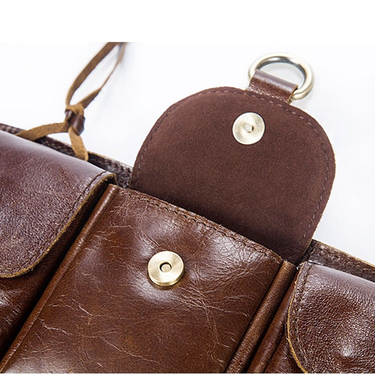 Férfi övtáska valódi bőrből, első osztályú marhabőrből, vízálló, kopásálló, bővíthető, modell 8952