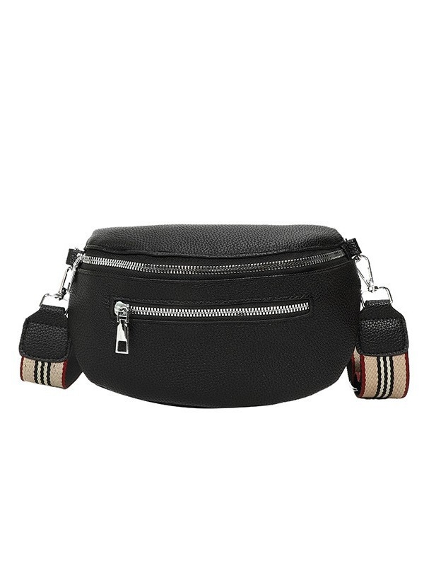 PU kožna crossbody torba sa zatvaračem, mekana površina, poliester podstava, džep za telefon, unutarnji patch džep, proljeće 2025