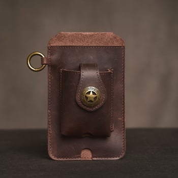 Férfi derék táska telefonhoz (Anyag: valódi bőr; Bőr típusa: első réteg; Funkció: kopásálló; Belső: marhabőr)