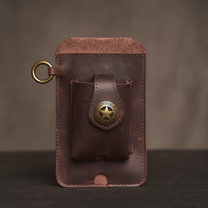 Férfi derék táska telefonhoz (Anyag: valódi bőr; Bőr típusa: első réteg; Funkció: kopásálló; Belső: marhabőr)