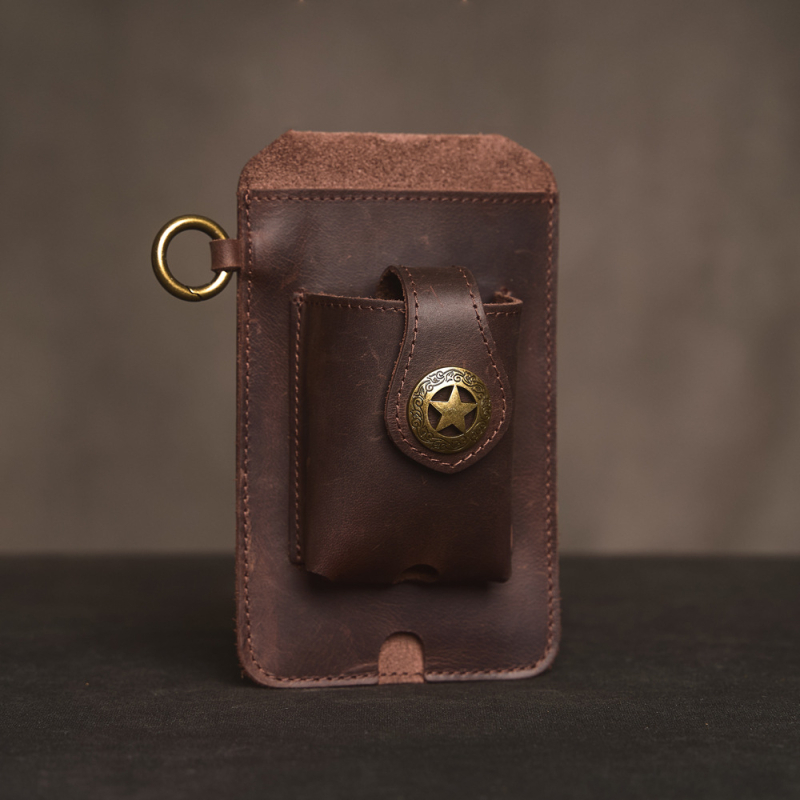 Férfi derék táska telefonhoz (Anyag: valódi bőr; Bőr típusa: első réteg; Funkció: kopásálló; Belső: marhabőr)