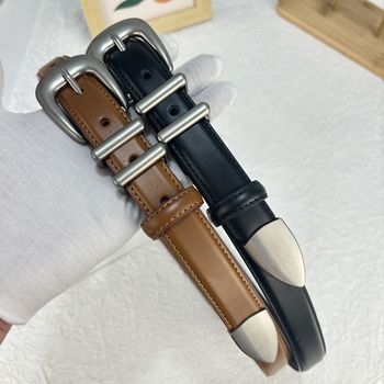 OurLegacy öv valódi bőrből, két rétegű, tűcsatú, ötvözetes csattal, mindenhez illik