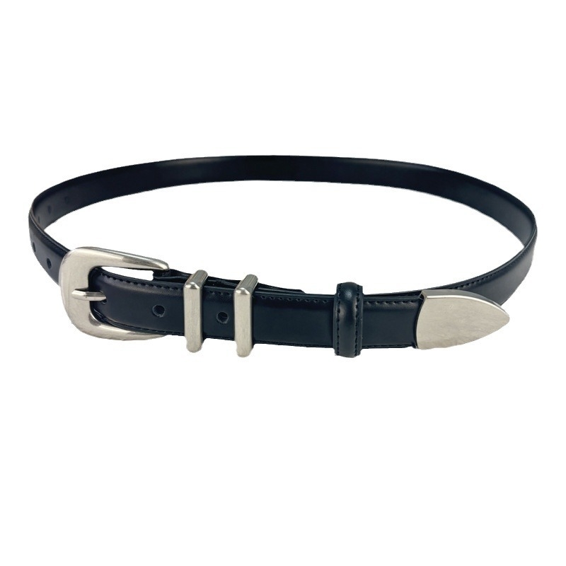 OurLegacy öv valódi bőrből, két rétegű, tűcsatú, ötvözetes csattal, mindenhez illik